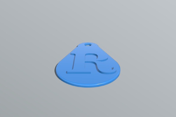 Letter R Key Fob | 3d print model