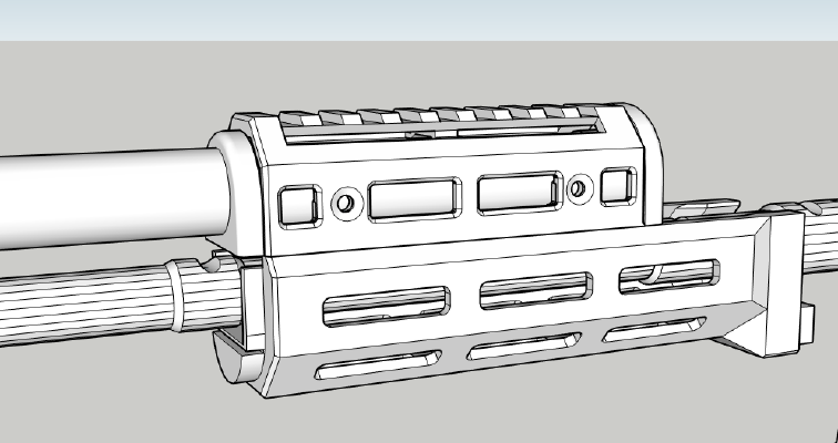 Low Profile M-LOK Handguard for AKs | 3d print model