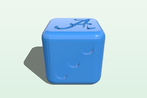 Alabama Crimson Tide Dice | 3d print model