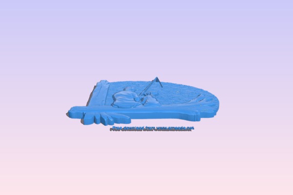 Father and daughter fishing | 3d print model