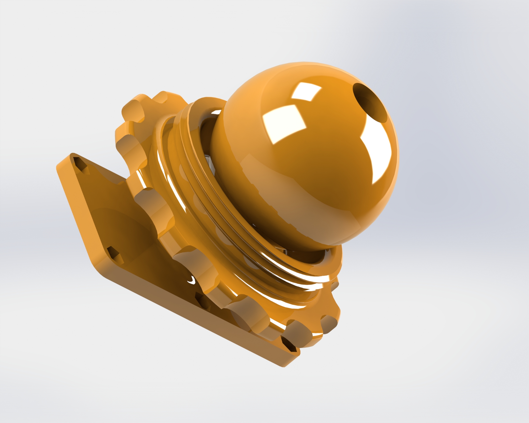 Adjustable joint with ball and nut.