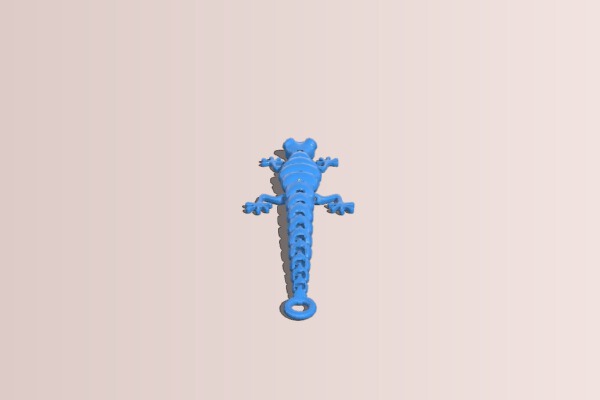 Articulated Lizard Keychain | 3d print model