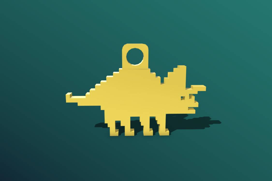 Dino 8bit keychain