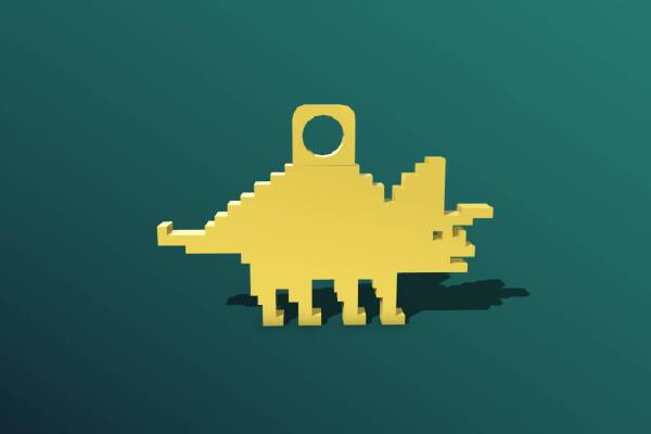 Dino 8bit keychain | 3d print model