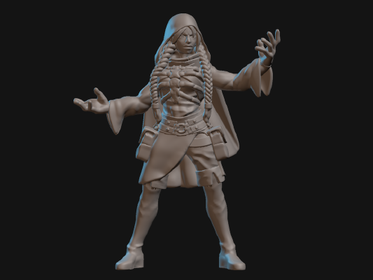 Elf and Human Sorceress Miniature | 3d print model