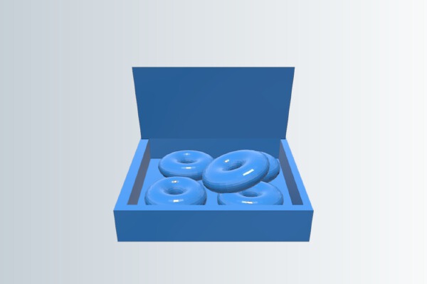 Un-Frosted Doughnut Box | 3d print model