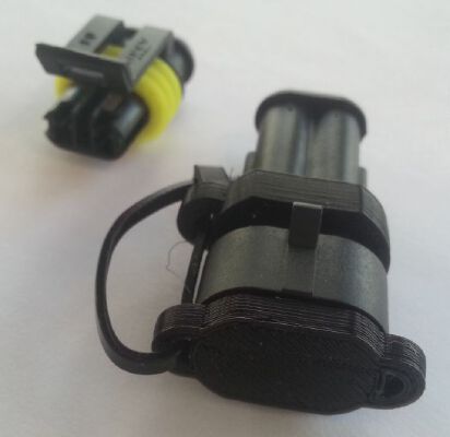 Cap for AMP-Superseal connector 2p | 3d print model