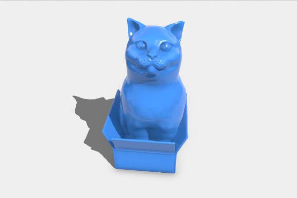 Cat Sitting in a Box | 3d print model