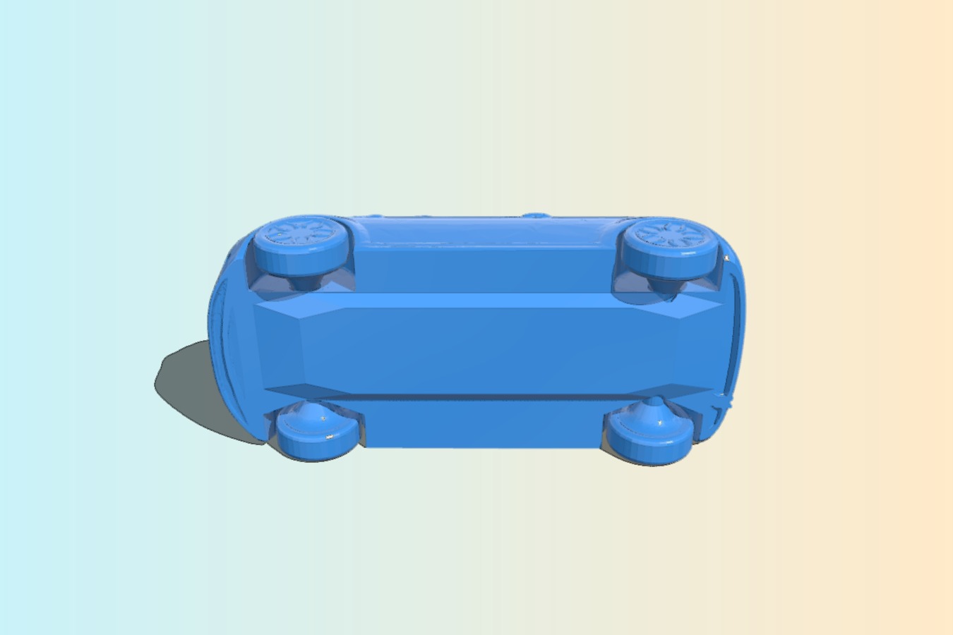 Print in place with moving wheels small cooper