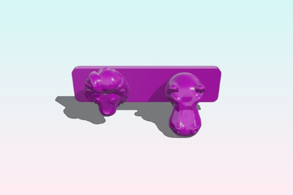 Lion and hippo – animal coat hanger | 3d print model