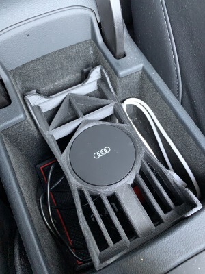 Audi Qi Charger Armrest Holder - iPhone XS Max - Quadlock Case | 3d print model