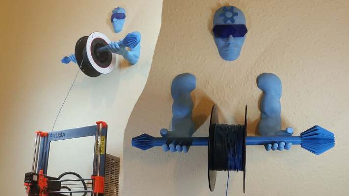 Wall Mounted Filament Spool Holder - 3D Printing Guardian | 3d print model