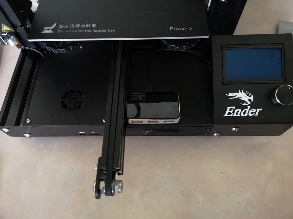 Raspberry pi housing and drawer for Ender-3