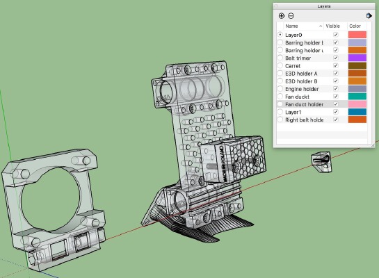 Lume 3D Printer X axis rework with 2:1 gear | 3d print model