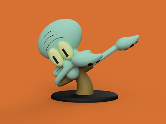 Dabbing Squidward | 3d print model