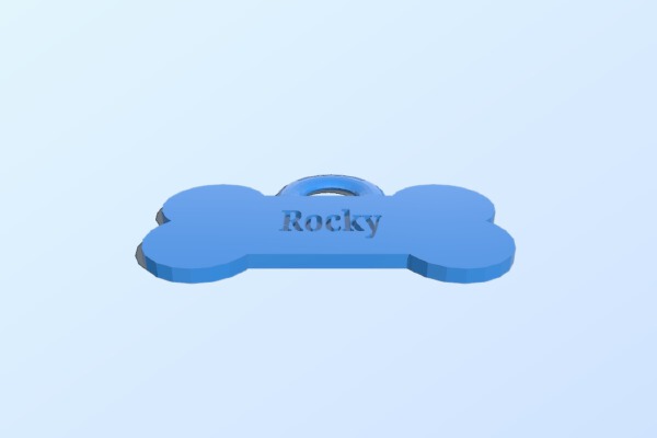 Dog Tag Rocky | 3d print model