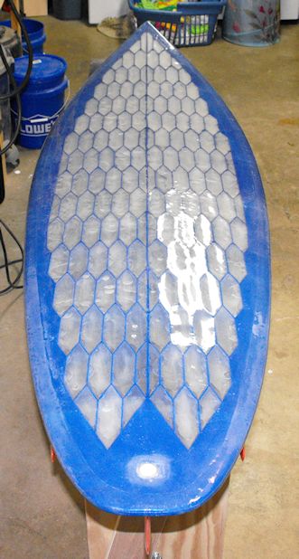 Surfboard - Thruster with glass-on fins