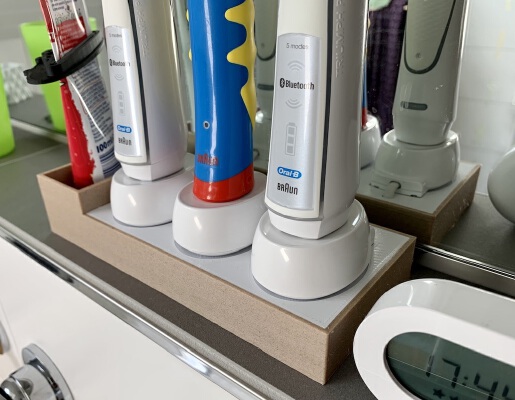 Oral-B Tripple Charging Station without switches for shelly | 3d print model
