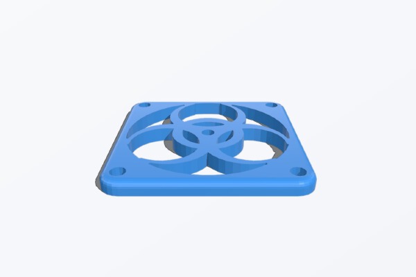 Biohazard Fan Protector 40mm with rounded corners | 3d print model