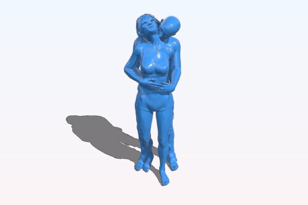 Couple kissing Version 2 dressed | 3d print model