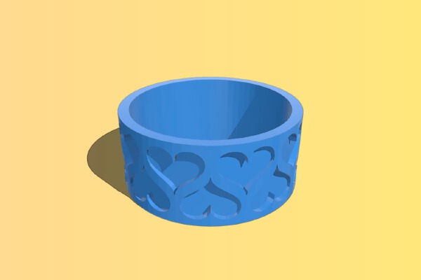 Bezier Heart Bracelet 60mm for My Wife | 3d print model