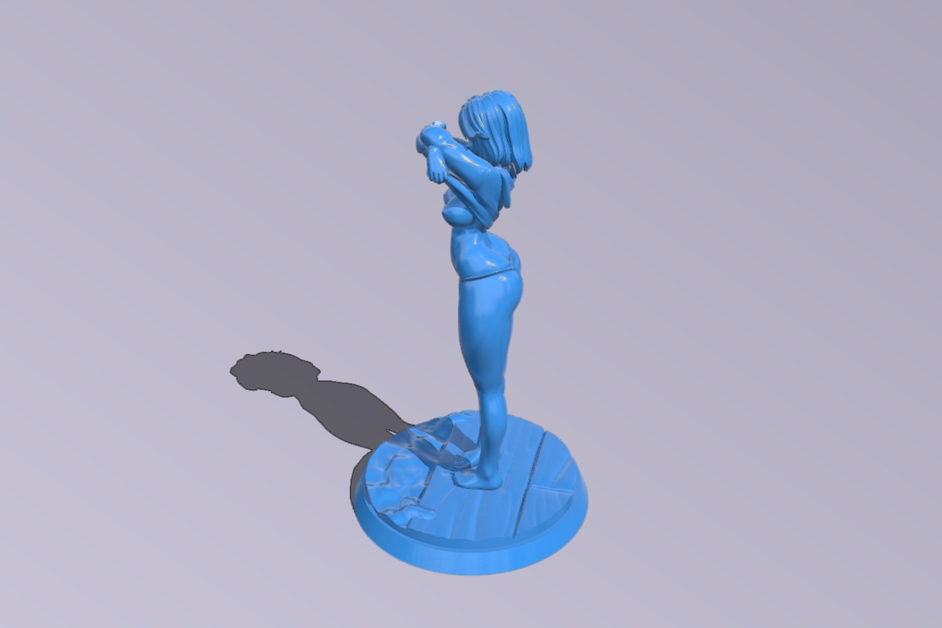The girl takes a bath