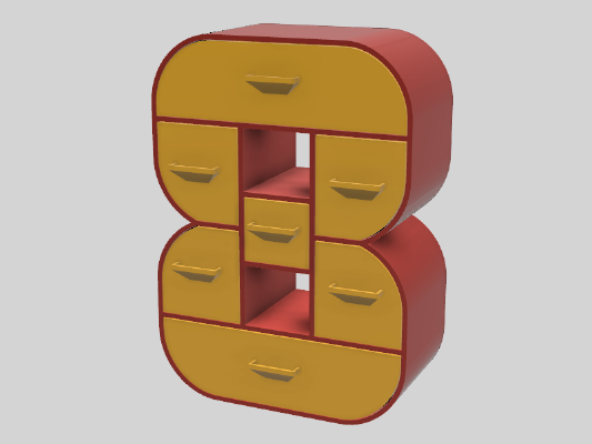 8-Frame Set of Drawers | 3d print model