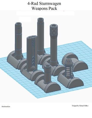 Weapon options for 4 Rad Sturmwagen | 3d print model