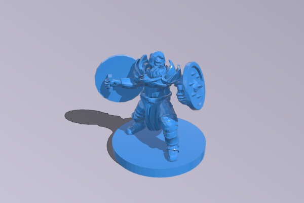 Dual shields warrior man | 3d print model