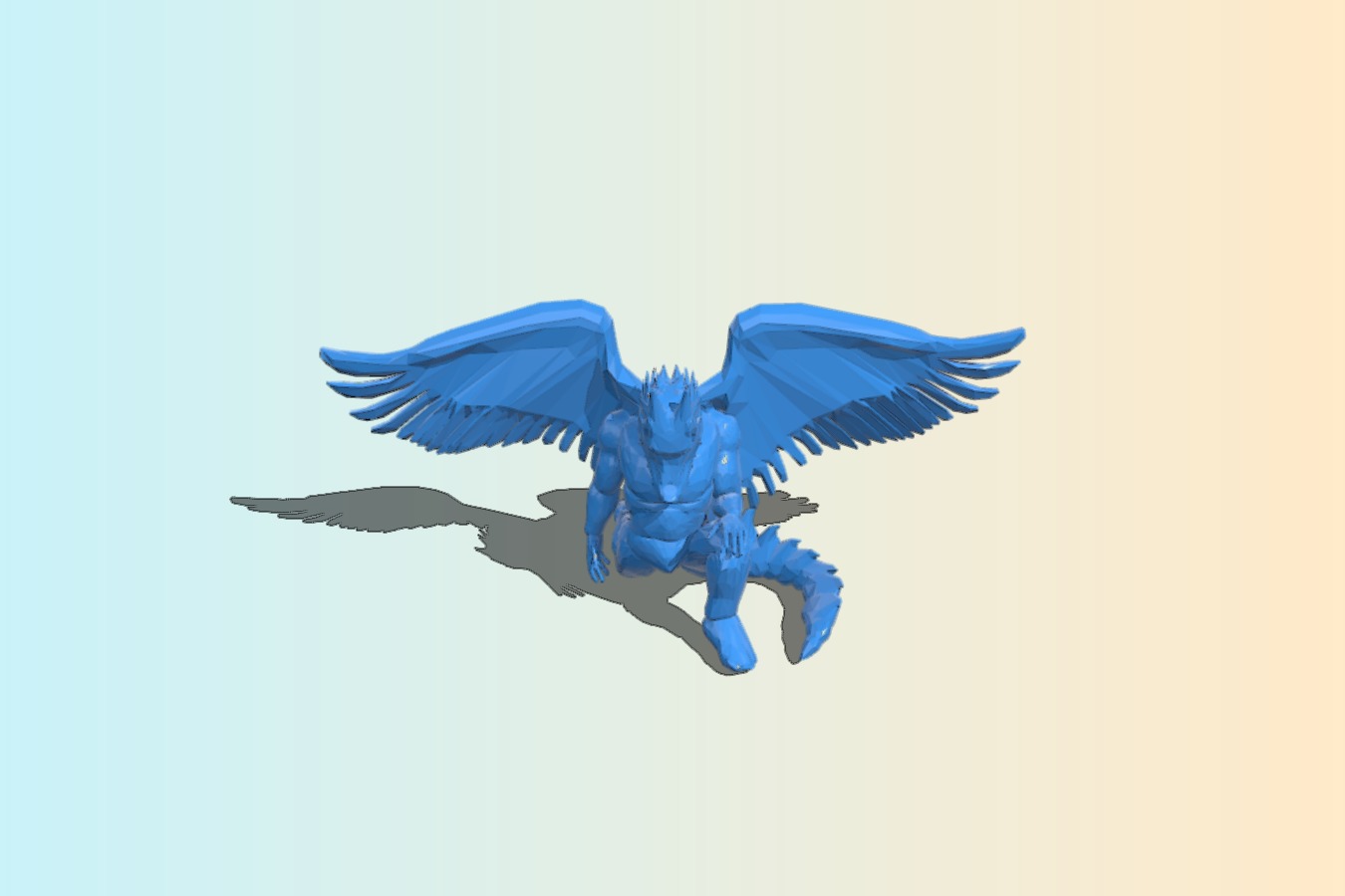 Kneeling winged kobold
