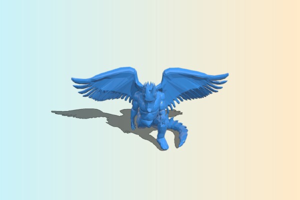 Kneeling winged kobold | 3d print model