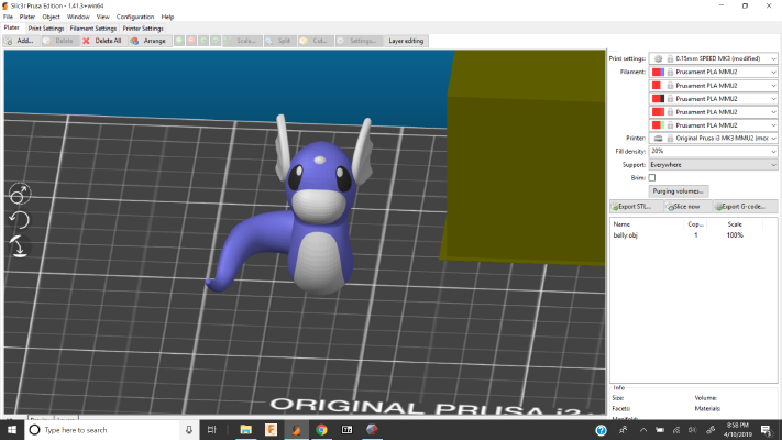 Dratini multicolor | 3d print model