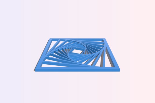Tilted square pattern illusion | 3d print model