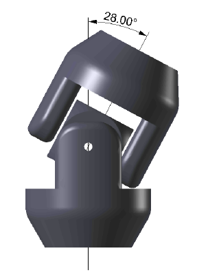 28° angle cardan for metallic constructor | 3d print model