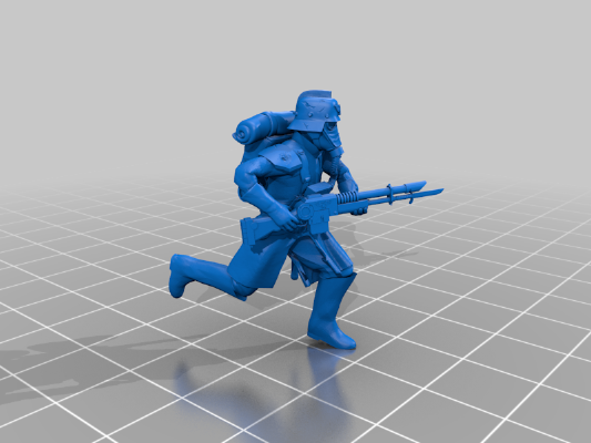 KRIEG INFANTRY CHARGING RUNNING | 3d print model