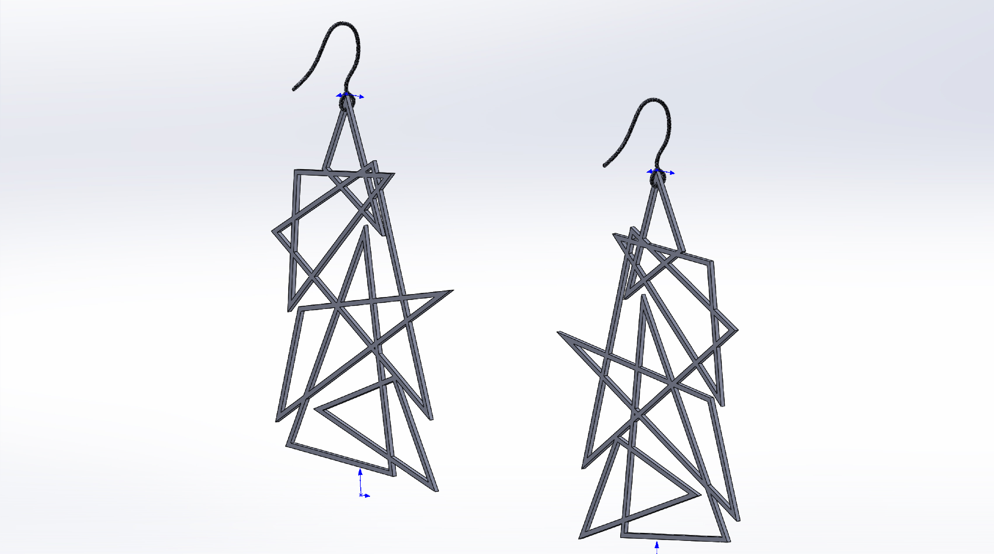 Polygon necklace and earrings