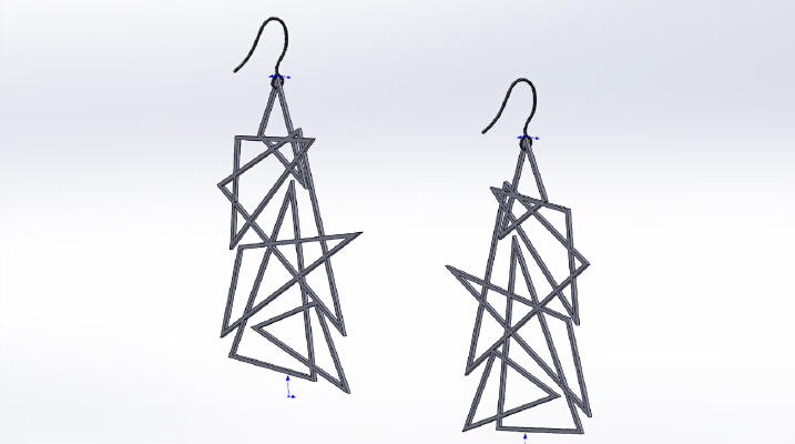Polygon necklace and earrings | 3d print model