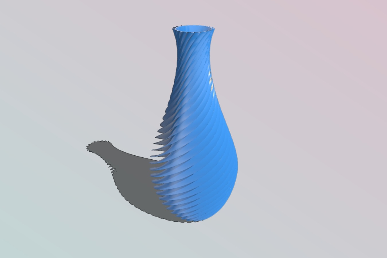 Twirled fluted vase