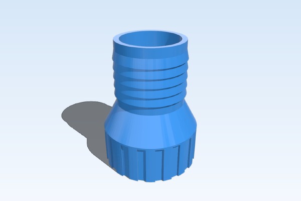 BSPP G 1 1_2'' to 38mm Hose Barb (parametric) | 3d print model