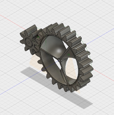 Gear with Internal Propeller | 3d print model