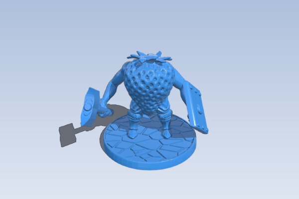 28mm Strawberry Knight v1 - "Strawbarian" | 3d print model