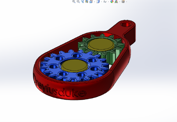 A Better Geared Keychain | 3d print model