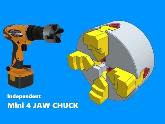 Mini 4 Jaw Chuck (independent) | 3d print model