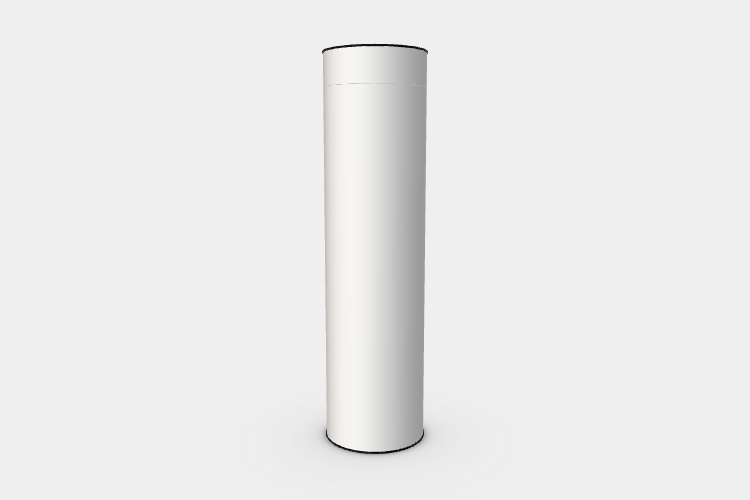 Paper Tube with Steel Cap Cylinder Mockup