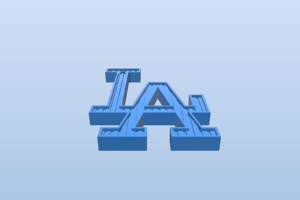 Los Angeles Dodges Logo outside stadium | 3d print model