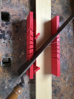 Miter Box with clamping Pegs 15, 30 and 45 degree | 3d print model