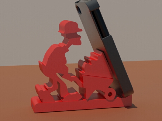  smartphone holder -construction worker | 3d print model