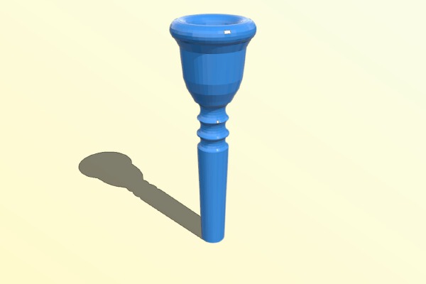 Trumpet Mouthpiece 2 *deeper | 3d print model