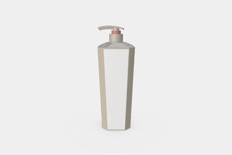  Plastic Pump Bottle with Shampoo Mockup