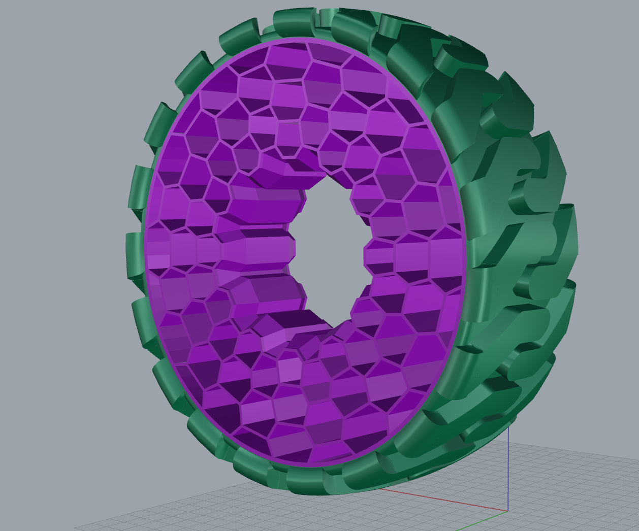 Michelin Tweel style airless wheel for 1_10 rc offroaders, done thx to Palmiga